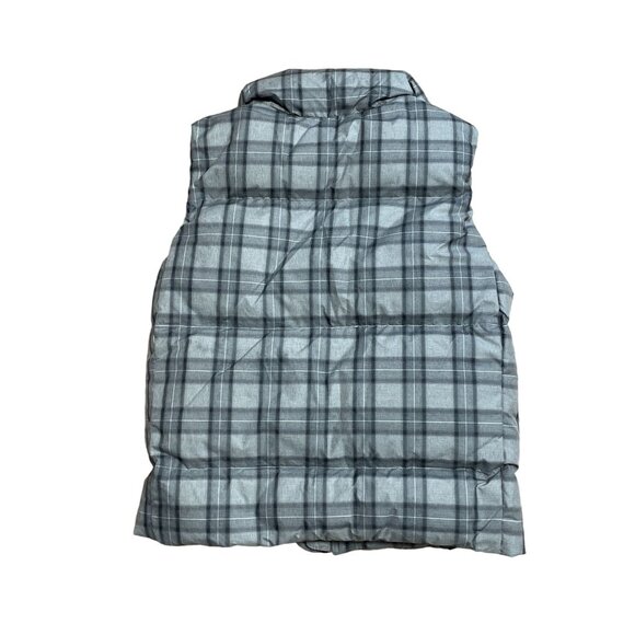 GAP OUTDOOR EDITION VEST PUFFER FULL ZIP ZIP POCKETS WOMENS XS GRAY PLAID WARM - Picture 2 of 8